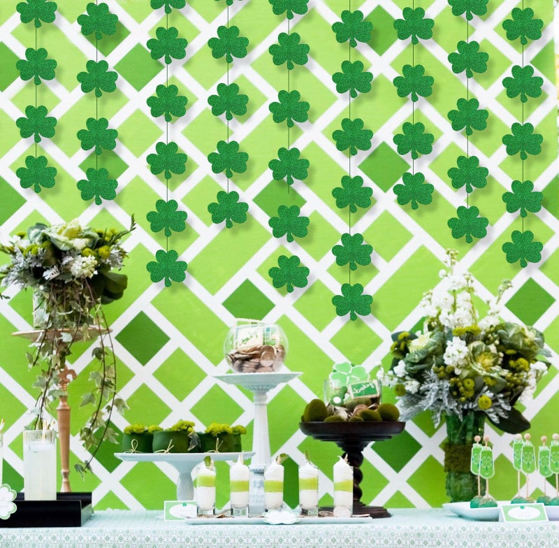 jollylife 12PCS St. Patrickâ€™s Day Shamrock Decorations - Lucky One Birthday Hanging Garland Irish Party Ornaments - Image 4